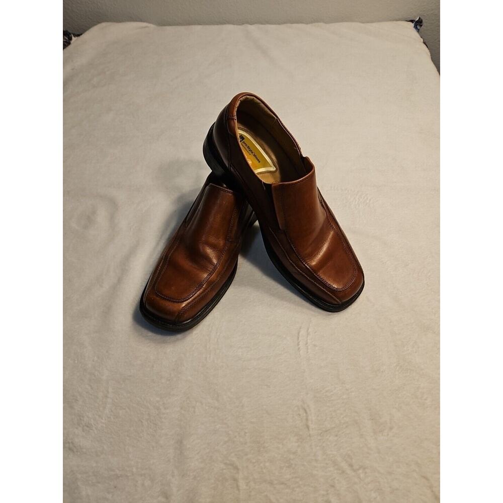 Dockers Brown Leather Pro Style All Motion Comfort Slip on Dress Shoes Mens 8.5M